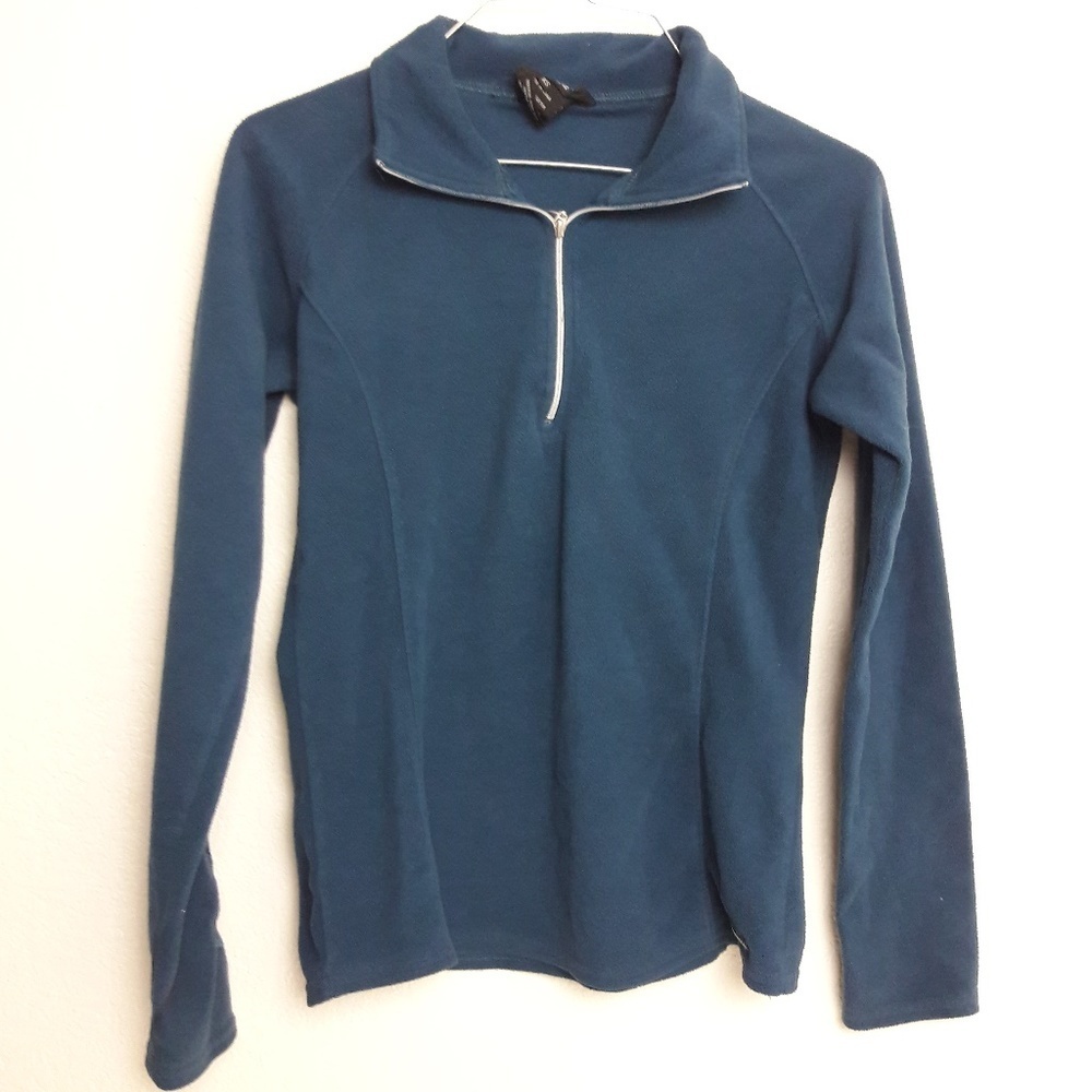 Athleta XS 1/4 zip fleece Deep Blue Active Pullover Top L/S